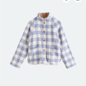 Women's Blue Plaid Pea Coat